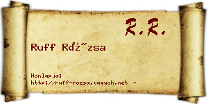 Ruff Rózsa névjegykártya